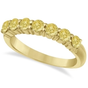 Seven-stone Fancy Yellow Diamond Ring Band 14k Yellow Gold 1.00ct - All