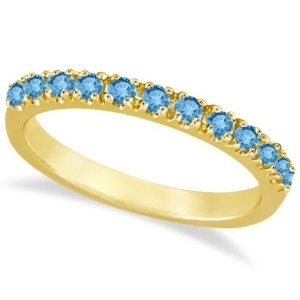 Blue Topaz Stackable Band Ring Guard in 14k Yellow Gold 0.38ct - All