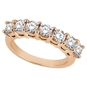 Semi-eternity Diamond Wedding Band in 14k Rose Gold 0.35 ctw - All