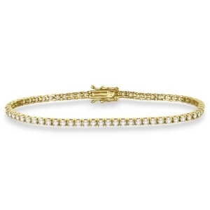 Eternity Diamond Tennis Bracelet 14k Yellow Gold 3.00ct - All