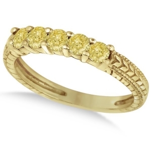 Five-stone Fancy Yellow Diamond Ring Band 14k Yellow Gold 0.50ct - All