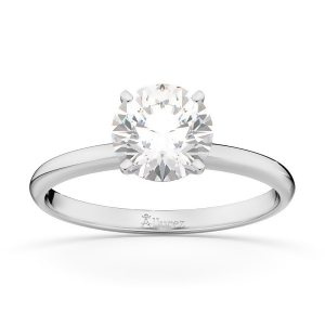 Four-prong Platinum Solitaire Engagement Ring Setting - All