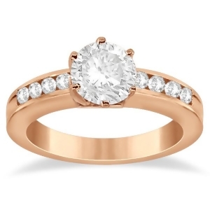 Classic Channel Set Diamond Engagement Ring 14K Rose Gold 0.30ct - All