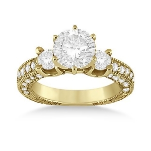 Vintage Three-Stone Diamond Engagement Ring 18k Yellow Gold 1.00ct - All