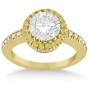 Halo Colored Diamond Engagement Ring Setting 14K Yellow Gold 0.31ct - All