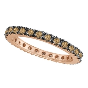 Champagne Diamond Eternity Ring Band in 14k Rose Gold 0.50ct - All