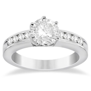 Classic Channel Set Diamond Engagement Ring 14K White Gold 0.30ct - All