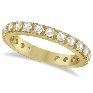 Pave Diamond Eternity Ring Anniversary Band 14K Yellow Gold 1.01ct - All