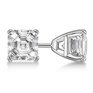 0.75Ct. Asscher-Cut Diamond Stud Earrings Platinum G-h Vs2-si1 - All