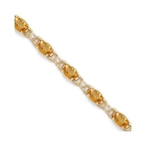 Diamond and Citrine Bracelet 14k Yellow Gold 10.26 ctw - All