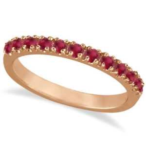 Ruby Stackable Ring Guard Band 14K Rose Gold 0.37ct - All