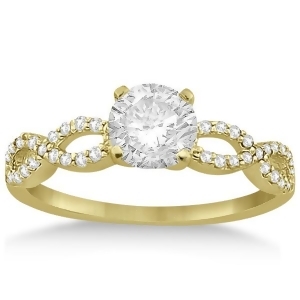 Twisted Infinity Diamond Engagement Ring Setting 14K Yellow Gold 0.21ct - All