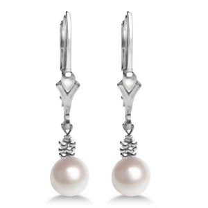 Freshwater Cultured Pearl Drop Earrings Sterling Silver 5.50-6.00mm - All