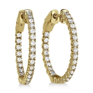 Prong-set Diamond Hoop Earrings in 14k Yellow Gold 1.00ct - All