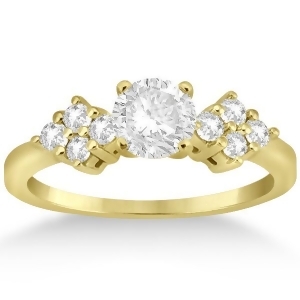 Modern Diamond Cluster Engagement Ring 18k Yellow Gold 0.24ct - All