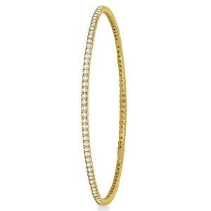Stackable Diamond Bangle Eternity Bracelet 14k Yellow Gold 2.60ct - All