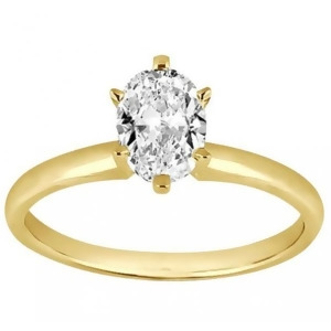 Six-prong 18k Yellow Gold Engagement Ring Solitaire Setting - All