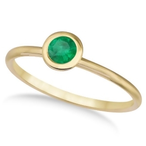 Emerald Bezel-Set Solitaire Ring in 14k Yellow Gold 0.65ct - All