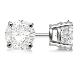 2.00Ct. 4-Prong Basket Diamond Stud Earrings 14kt White Gold H Si1-si2 - All