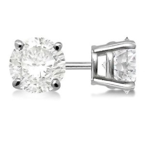 1.00Ct. 4-Prong Basket Diamond Stud Earrings 14kt White Gold H-i Si2-si3 - All