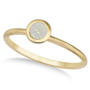 Opal Bezel-Set Solitaire Ring in 14k Yellow Gold 0.65ct - All