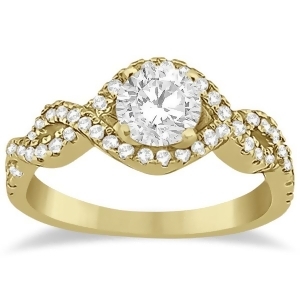 Diamond Halo Infinity Engagement Ring In 14K Yellow Gold 0.39ct - All