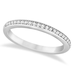 Half-eternity Diamond Pave Wedding Band 14k White Gold 0.18ct - All