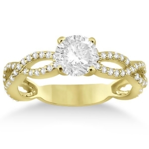 Pave Diamond Infinity Eternity Engagement Ring 14k Yellow Gold 0.40ct - All