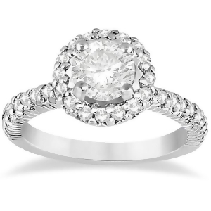 Round Diamond Halo Engagement Ring Setting 18k White Gold 0.75ct - All