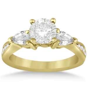 Three Stone Pear Cut Diamond Engagement Ring 14k Yellow Gold 0.51ct - All