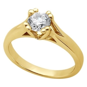 Double Prong Trellis Engagement Ring Setting in 18k Yellow Gold - All
