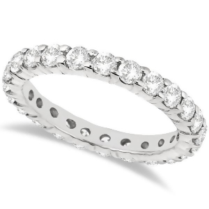 Diamond Eternity Ring Wedding Band in 14k White Gold 2.00ct - All