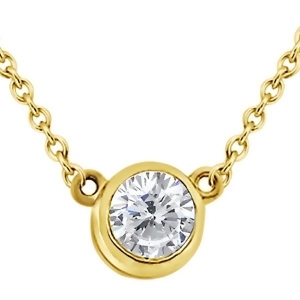 Bezel-set Solitaire Pendant Setting in 14k Yellow Gold - All