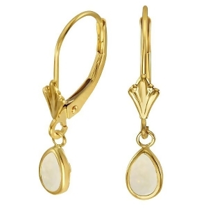 Pear Opal Bezel Drop Earrings in 14K Yellow Gold 0.44ct - All