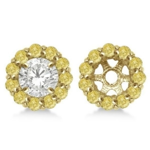 Round Yellow Diamond Earring Jackets for 7mm Studs 14K Y. Gold 0.90ct - All
