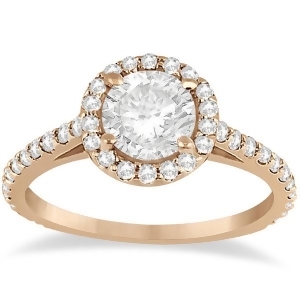 Halo Diamond Cathedral Engagement Ring Setting 14k Rose Gold 0.64ct - All
