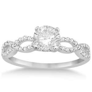Twisted Infinity Diamond Engagement Ring Setting 18K White Gold 0.21ct - All