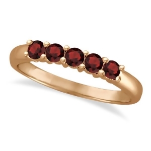 Five Stone Garnet Ring 14k Rose Gold 0.79ctw - All