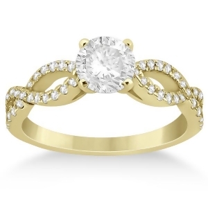Diamond Twist Infinity Engagement Ring Setting 14K Yellow Gold 0.40ct - All