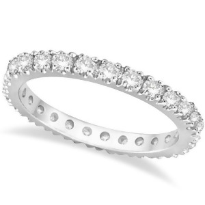 Diamond Eternity Wedding Ring Band 14K White Gold 0.51ctw - All