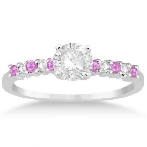 Diamond and Pink Sapphire Engagement Ring Palladium 0.15ct - All