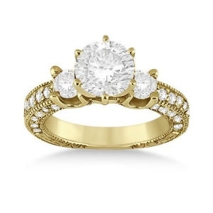 Vintage Three-Stone Diamond Engagement Ring 14k Yellow Gold 1.00ct - All
