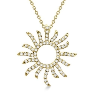 Diamond Sunburst Necklace in 14k Yellow Gold 0.40ct - All