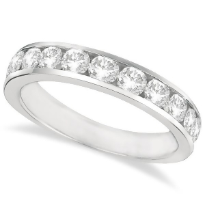 Channel-set Round Diamond Ring Band 14k White Gold 1.25ct - All