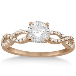 Twisted Infinity Diamond Engagement Ring Setting 18K Rose Gold 0.21ct - All
