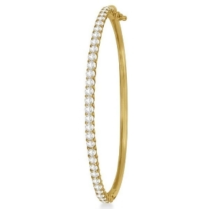 Luxury Stackable Diamond Bangle Bracelet 14k Yellow Gold 4.00ct - All