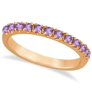 Amethyst Stackable Band Ring Guard in 14k Rose Gold 0.38ct - All