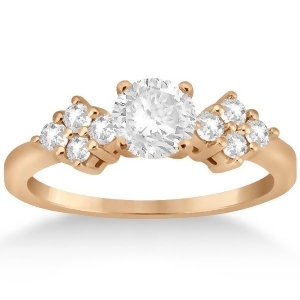 Modern Diamond Cluster Engagement Ring 18k Rose Gold 0.24ct - All