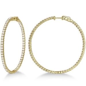 X-large Round Diamond Hoop Earrings 14k Yellow Gold 5.15ct - All