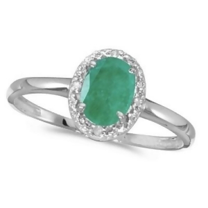 Emerald and Diamond Cocktail Ring in 14K White Gold 0.75ct - All